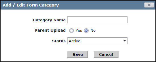 Forms Category Setup